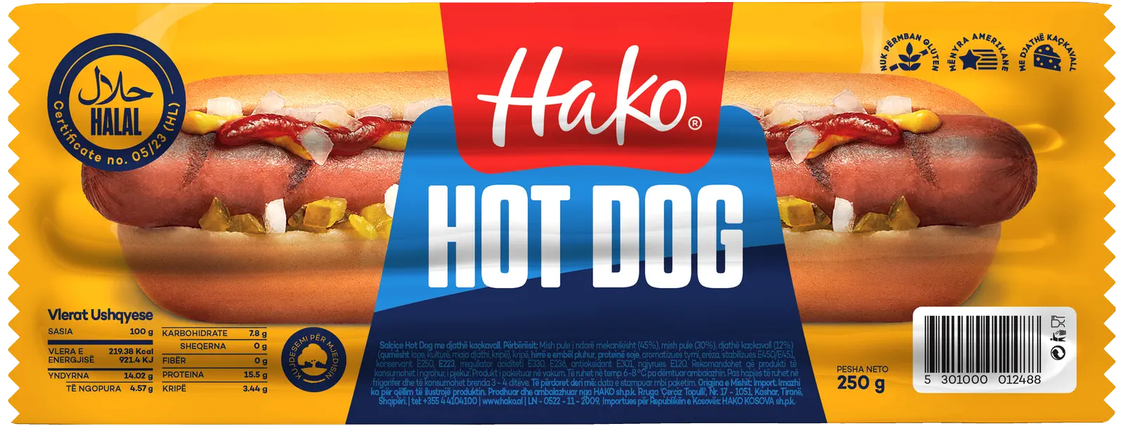 Hako, Hot Dog me Kaçkavall, 250g